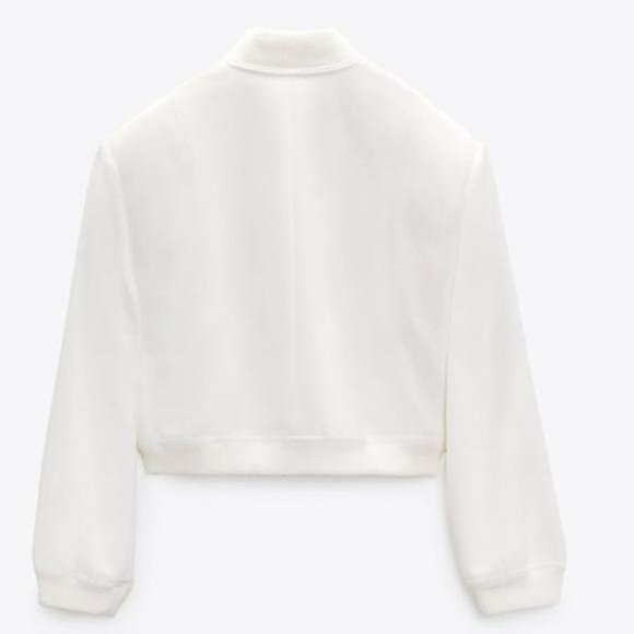 ZARA WHITE MAXI POCKET BOMBER - Picture 5 of 6